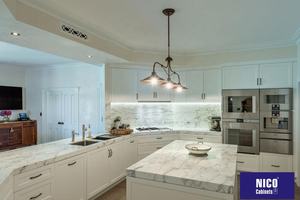 NICOCABINET - Gabinetes de Cocina Modulares de Estilo Europeo con Puertas Shaker, Acabado en Laca Blanca Brillante, Cierre Suave, para Casas Grandes y Modernas - Product Image 2