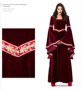 Vestido Medieval Rojo Retro Gótico con Capucha, Falda Larga de <span class=keywords><strong>Bruja</strong></span>, Vestido de Fiesta de Lujo para Mujer, <span class=keywords><strong>Disfraz</strong></span> de Vampiro para Halloween, <span class=keywords><strong>Disfraz</strong></span> de Adulto - Product Image 3