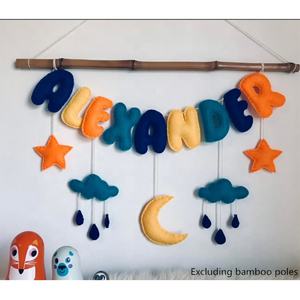 <span class=keywords><strong>Guirlande</strong></span> de lettres personnalisées en feutre, décor suspendu pour pépinière, jouet artisanal pour bébé, nom, fête, lettre alphabet - Product Image 1