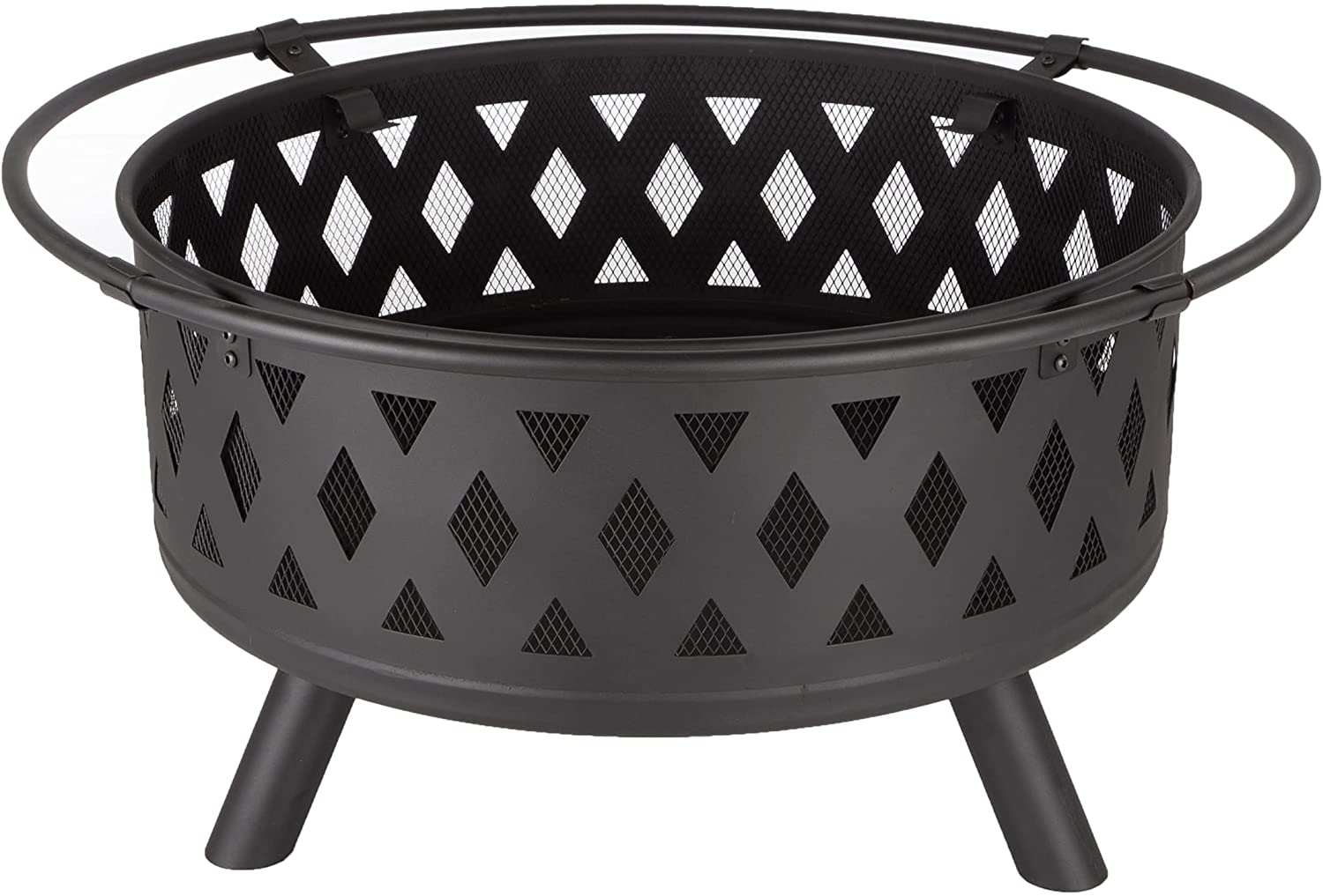 New upgraded 32 inch outdoor patio wood burning round metal steel fire pit homes backyard cottage barbecue heating
