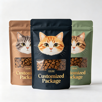 Sachet Doypack Personnalisé Refermable avec Fermeture Éclair pour Aliments pour Tortues, Oiseaux et Poissons, Finition Mate et Fenêtre Transparente pour Présentation