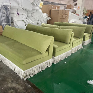 Canapé vert de haute qualité avec jupe, éponge hautement élastique, style vintage français, pour salon - Vente en gros Disen - Product Image 3