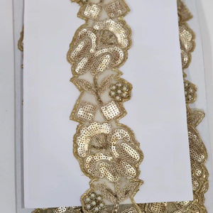 Nuevo diseño, tela de encaje de algodón con bordado de flores de buena calidad, adecuada para ropa de vestido de novia - Product Image 1