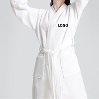 Ensemble de peignoirs de luxe en coton gaufré 100 % – Doux, résistant, thermique, options de logo/impression personnalisées pour l'hiver, usage hôtelier et spa