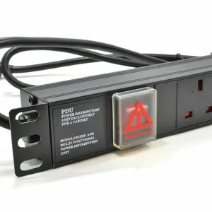 UK PDU 1U 19 Inci Distribusi Daya Rackmount Kabel 3M