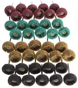 2.35/3mm tige fibre brocart tissu tête de meulage Nylon tête de meulage avec poignée tissu petit tampon roue kit bijoux en laine douce