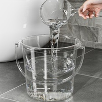 Seau pliable en mélamine transparente 10L avec couvercle, portable, luxe léger, épaissi, moderne, NOWJOY, pour le stockage d'eau domestique