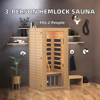 Estufa de Sauna Ecológica de Infrarrojos Lejanos de Espectro Completo, Baja Emisión de EMF, para 1-6 Personas, Apta para Apartamentos y Villas Modernas, de Madera Maciza de Hemlock, PLT