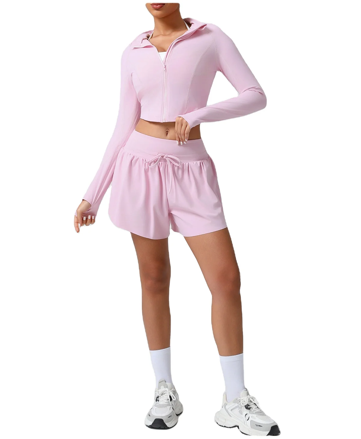 High-Waist Tummy-Control Activewear Shorts (LJ-SM2544): colour and size-option reference for private-label production