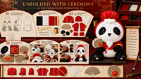Peluche Panda Assis Personnalisée Brodé, Jouet Animal en Peluche Rouge, Décoration de Costume, Ventilateur Décoratif, OEM/ODM Disponible, Peluche Ultra Douce pour Soulagement du Stress