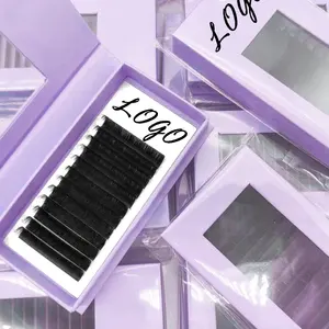 Wholesale Factory Supply Hot Selling 8-20mm Custom Logo Individual Volume Eyelash Extensions Golden Quality lash trays vendor