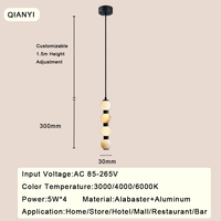 Luminaire suspendu long en albâtre noir et or, style français moderne, taille moyenne, pour chambre à coucher, hôtel, salon, bar