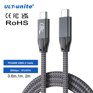 Cáp USB 3.2 ULT-unite CE UKCA FCC <span class=keywords><strong>RoHS</strong></span> 4K 60Hz, USB-C sang Type-C, hỗ trợ sạc nhanh PD 240W, truyền dữ liệu cho máy tính - Product Image 1