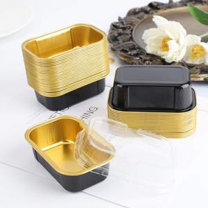 Vaso Rectangular de Papel de Aluminio de 6 Oz, Vaso de Papel de Aluminio Colorido, Recipiente de Papel de Aluminio Reciclable para Postres con Tapa de PET - Product Image 6