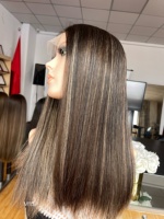 Perruque juive SHY, coupe dégradée, cheveux humains naturels, dessus en dentelle, marque privée, Sheitel, fourniture en gros, commande OEM ODM