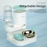 Distributeur automatique de nourriture pour animaux de compagnie, bol intégré pour chat, distributeur de nourriture pour chien, fontaine à eau, station d'alimentation pour chats et chiens d'intérieur