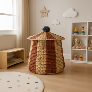BEST SELLING - Eco-Friendly <b>Storage</b> <b>Basket</b> Water Hyacinth Home Decor Kid Room Items From Vietnam SISU Laundry <b>Baskets</b> - Product Image 1