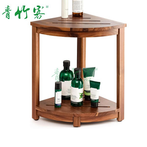 Étagère d'angle pour salle de bain Green Bamboo Guest Corner, en bois massif, 30 cm, étagère de rangement multi-usages pour salle de bain et douche - Product Image 2