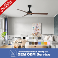 Ventilador de Techo 1stshine de 52 Pulgadas con Luz, Velocidad Ajustable, Función de Temporizador, Ahorro de Energía y Aspas Reversibles para Decoración del Hogar