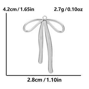 POWELL Stainless Steel Bow <strong>Pendant</strong> Versatile DIY Necklace Accessory with 18K Plated Gold <strong>Fashionable</strong> Style <strong>Charms</strong> - Product Image 6