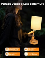 Lampe de bureau LED flexible rechargeable 8000 mAh OEM ODM avec indicateur de batterie, variateur tactile USB-C et support de téléphone – Vente en gros