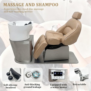 Toptan dayanıklı ayarlanabilir yüksek yoğunluklu sünger otomatik katlanır şampuan sandalye şampuan kase ve sandalye kuaför saç yıkama koltuğu - Product Image 4