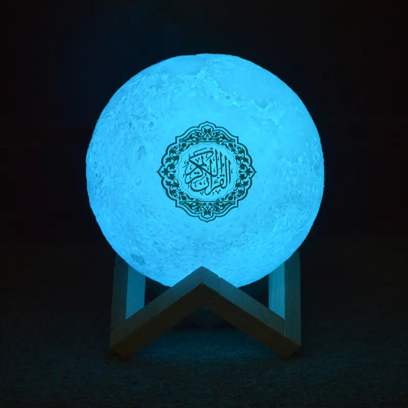 Оптовая продажа, цифровой Мусульманский Коран, подарок, держатель для подставки с синими зубьями, сенсорный лунный светильник, динамик, проигрыватель Корана
