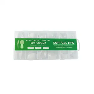 600pcs/box Semi-frosted soft nail tip free grinding thin semi-frosted non-trace full cover nail tips