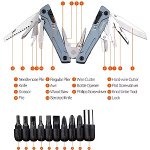 BURAQ 14 1 Sailor <span class=keywords><strong>Pro</strong></span> Pince pliante de survie <span class=keywords><strong>multifonction</strong></span>, couteau de poche en acier inoxydable noir, design compact, léger et durable - Product Image 2