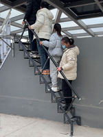 Escaliers pliants en fer pour usage intérieur/extérieur dans les petits appartements - Escalier de combinaison personnalisé pour loft et bâtiment à étages superposés