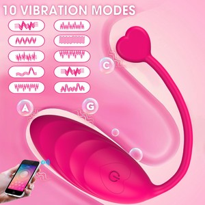 Vibrateur féminin Jumping pour adultes, vente en gros, télécommande sans fil, contrôlé par application, petit modèle Tadpole Fun en forme <span class=keywords><strong>de</strong></span> cœur - Product Image 2