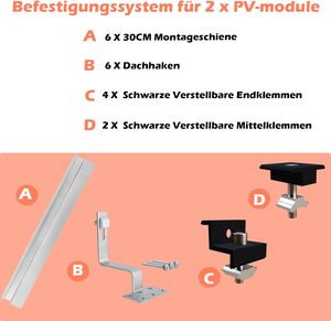 SceneX <span class=keywords><strong>solaire</strong></span> aluminium anodisé <span class=keywords><strong>solaire</strong></span> crochet Rail <span class=keywords><strong>panneau</strong></span> pinces toit support de montage système <span class=keywords><strong>Kit</strong></span> 1-4 pièces panneaux solaires kits de <span class=keywords><strong>fixation</strong></span> - Product Image 3
