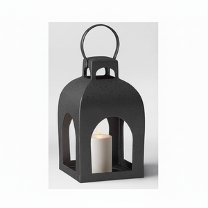 Farol Negro Personalizado para Decoración de Interiores o Exteriores, Decoración de Lujo para Bodas y Fiestas, Farol de Metal para Velas - Product Image 1