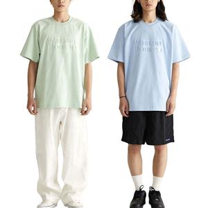 เสื้อยืดผ้าถักพิมพ์ลายตัวอักษรพิมพ์โลโก้ลายนูนทรงโอเวอร์ไซส์สำหรับผู้ชายผ้าฝ้าย100% ฤดูร้อนออกแบบได้ตามต้องการ - Product Image 6