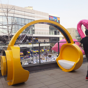 เก้าอี้ Y851ทรงหูฟังกลางแจ้งขนาดใหญ่วัสดุกันรังสียูวีสำหรับใช้ในห้องเก็บของสาธารณะ - Product Image 3