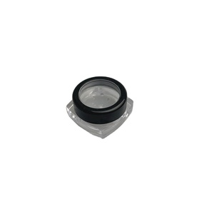 Best selling high quality square plastic empty cream container with round cap plastic jar 3ml 5ml 10ml