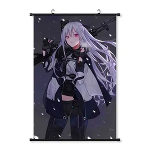 Tejido personalizado Anime colgante cartel con varilla de aluminio pared rollos