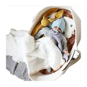 6层厚薄纱毛毯男女通用襁褓柔软纯棉婴儿毛毯透气亲肤婴儿包裹