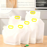 Pochettes souples à bec verseur imprimées en gravure blanche 1L 5L, recyclables, portables, pliables, de qualité alimentaire pour liquides (eau, vodka, champagne, tequila)