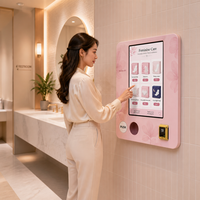 Distributeur automatique de produits d'hygiène féminine, écran tactile 32 pouces, montage mural, 10 sélections, 100 pièces, paiement par carte, OEM