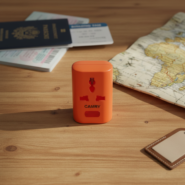 Travel Adapter Plug Converter English Plug 16A 3 Outlets Plastic Multi-Purpose Plug with Indicator Light