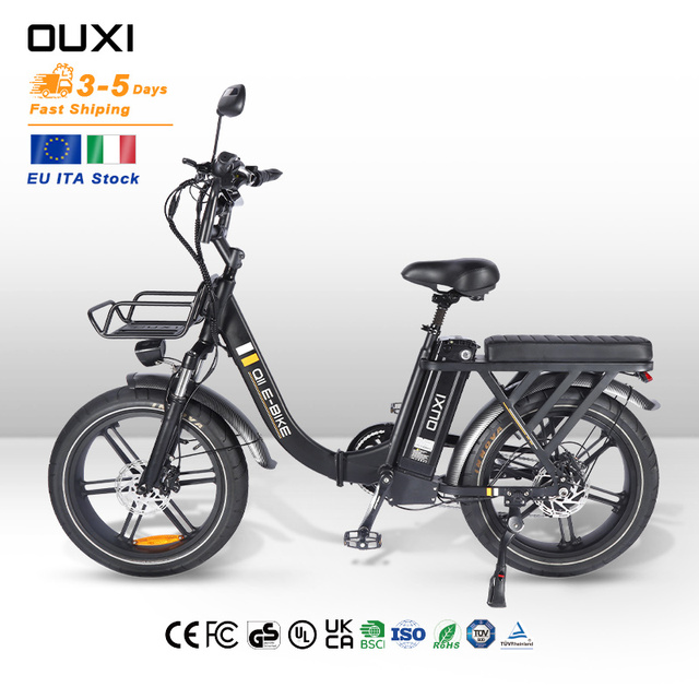 OUXI Q11 Bicicleta Electrica 20" Folding Electric Bike with Brushless Motor Lithium Battery 48V 250W Fat Tire in Italy Warehouse