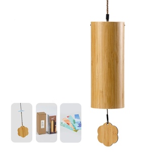 Eco-friendly Solid Bamboo Wind <b>Chime</b> Meditation Sound Healing Wind <b>Bell</b> Indoor Outdoor Garden Patio Hanging Crafts Decor - Product Image 1