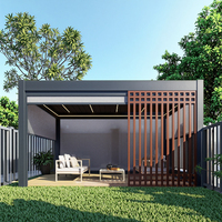 175 Réglable Motorisé En Aluminium Pergola Électrique Télécommande Étanche Rétractable Gazebo Persienne Toit Balcon Jardin