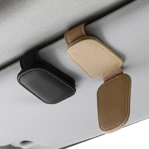 Sunglasses <b>Clips</b> <b>Car</b> Sun Visor Storage Holder Leather Eyeglass Case For Auto Interior Organization - Product Image 1