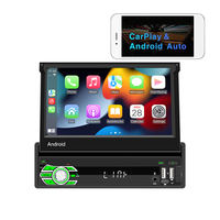 Unidad Principal Universal con Pantalla Táctil de 7 Pulgadas, Carplay Inalámbrico, Android Auto, Reproductor de Audio para Auto Android Retráctil de 1 Din