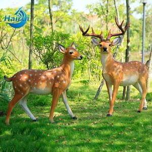 Décorations de fête d'anniversaire sur le thème de la jungle, statues d'<span class=keywords><strong>animaux</strong></span> de la savane en fibre de verre, grands cerfs, girafes, tigres, lions, accessoires en résine pour la location - Product Image 2