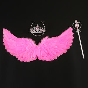 Halloween Weihnachten Karneval Party Angel <span class=keywords><strong>Wings</strong></span> Set Weiße Feder flügel Mit Halo Stirnband und Zauberstab Cosplay Zubehör - Product Image 5