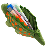 Étui à crayons en peluche personnalisé, animal mignon, dinosaure, sac de rangement pour fournitures scolaires, sac à crayons pour filles et garçons à l'école