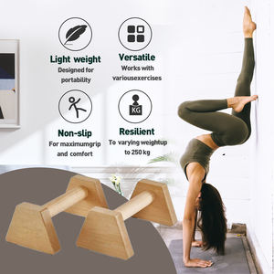 लकड़ी के समानांतर सलाखों, 17 इंच लकड़ी के पुश अप स्टैंड बोर्ड, हैंडस्टैंड पुशअप और कैलिथिनिक्स, बार को खींचें - Product Image 2